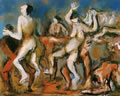 Il ratto delle Sabine, 1987 (bozzetto), olio su tela, cm 40x50, Bologna, Galleria Cinquantasei